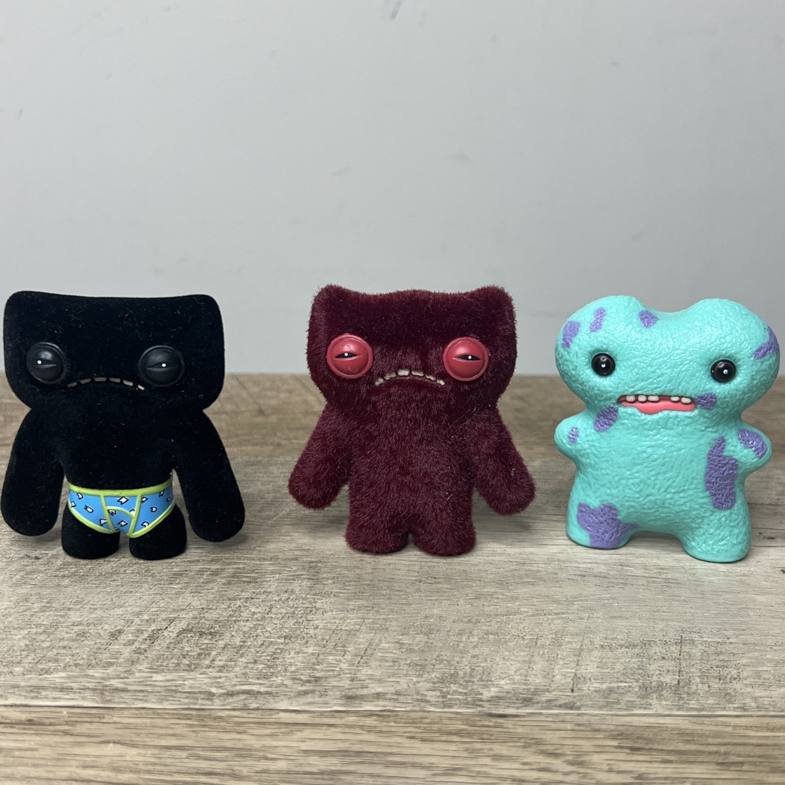 fuggler blind box Indecisive Monster catch me Flocked Figures Lot Of 3 Minis