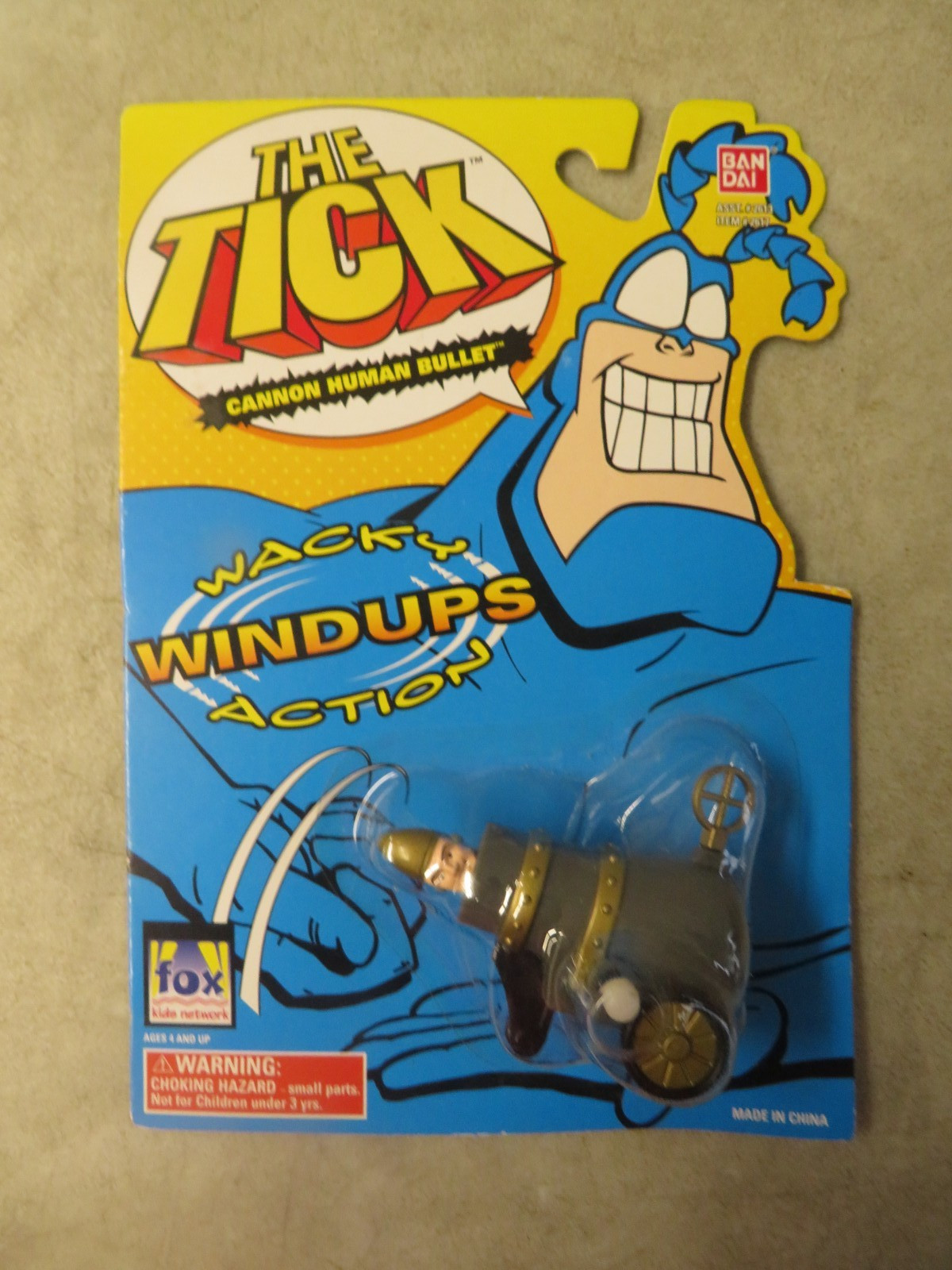 MOC 1995 The Tick Wacky Windups Cannon Human Bullet 2.5&Prime; Figure Bandai