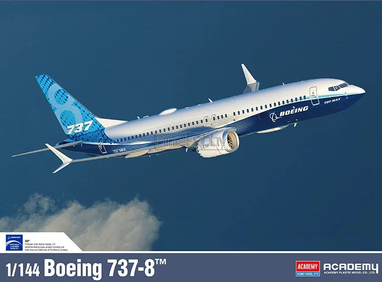Academy 1/144 Boeing 737-8 MAX Commercial Airliner Model Kit #12646 NEW