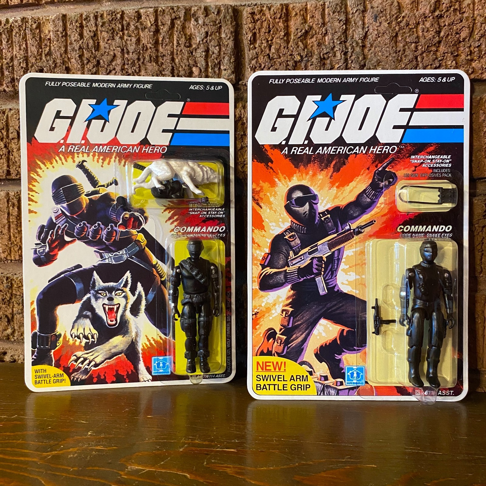 GI Joe 1983 + 1985 Snake Eyes Carded Custom MOC Unpunched Mint Lot