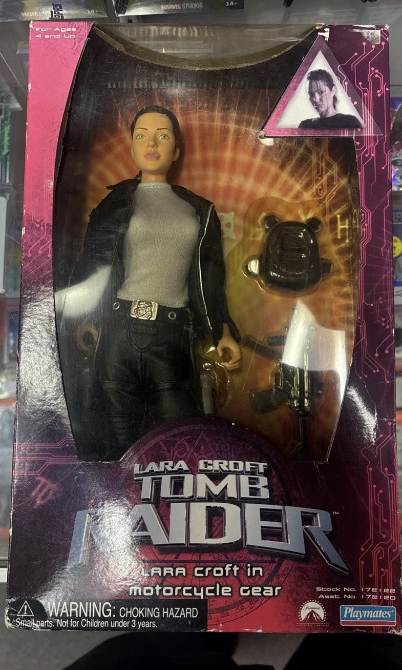 2001 Tomb Raider Lara Croft Motorcycle Gear Angelina Jolie 12&Prime; Action Figure New
