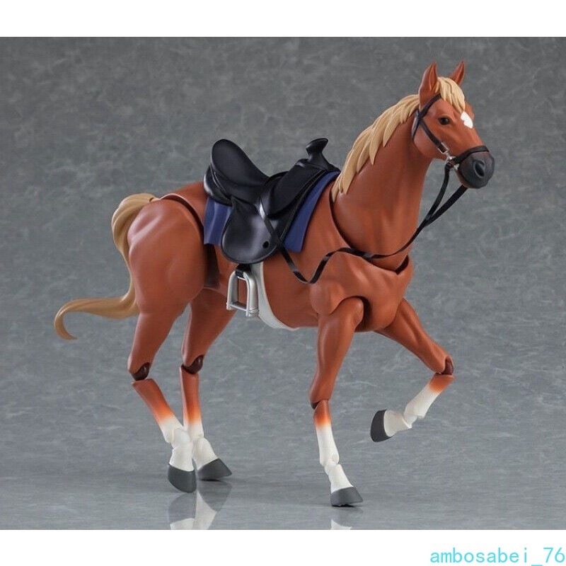 6&Prime; Brown White Poseable Horse Model Set – Action Figures Cosplay Scene Gift Toy