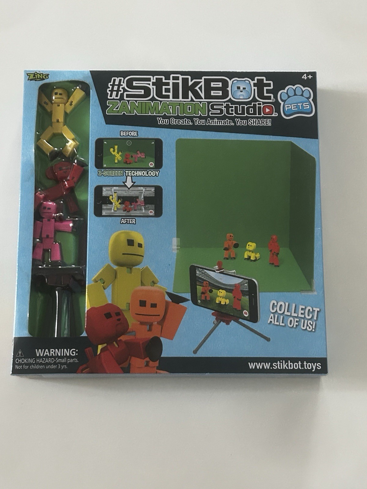 NEW Zing StikBot Zanimation Studio 2 in 1 Z-Screen Stage Set Stop Motion Pets
