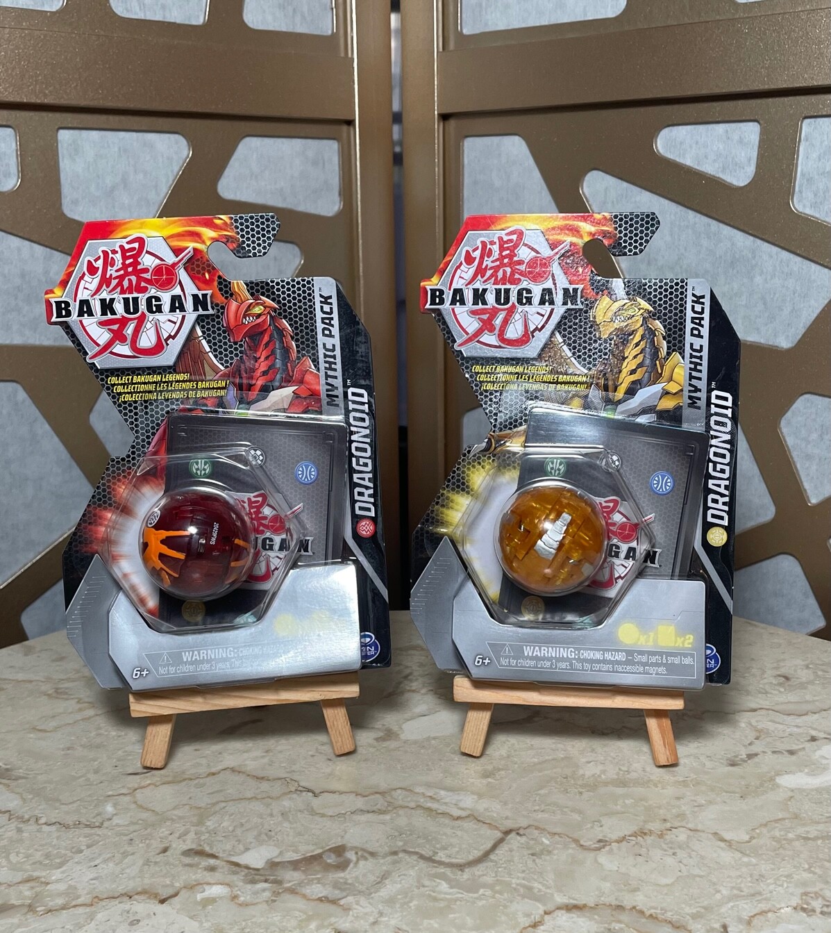 Bakugan Pyrus Red Dragonoid Aurelus Dragonoid Gold Translucent Mythic Pack NEW