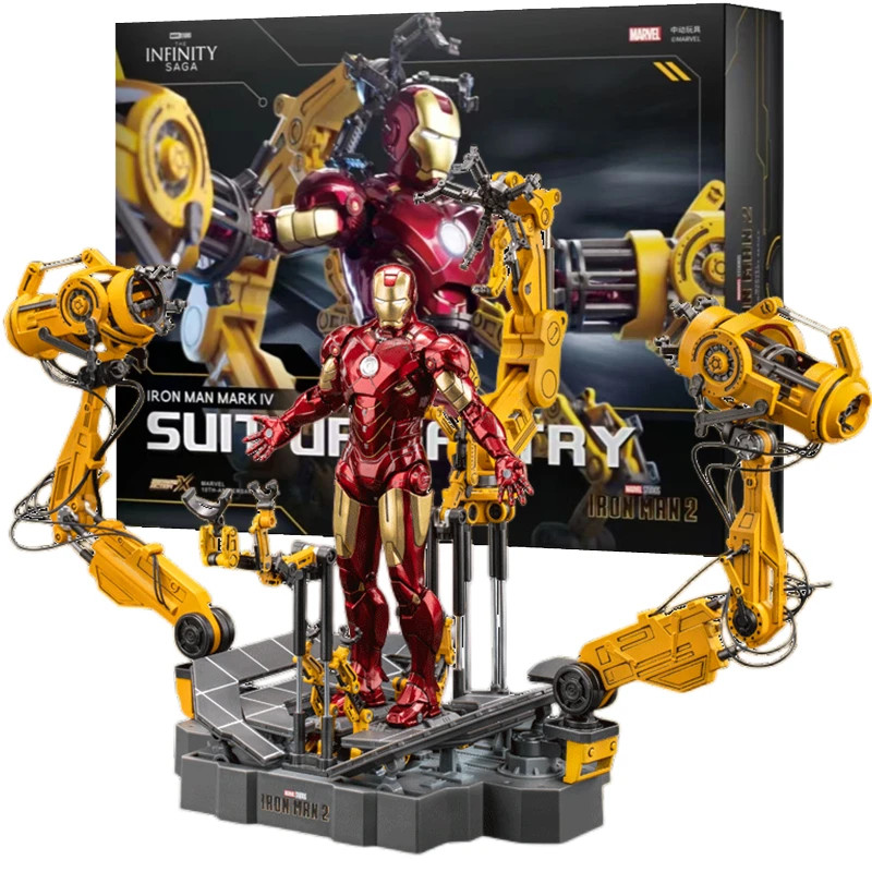 ZD Toys Iron Man with SUIT-UP GANTRY LED Circular Armor Dismantling Platform MK