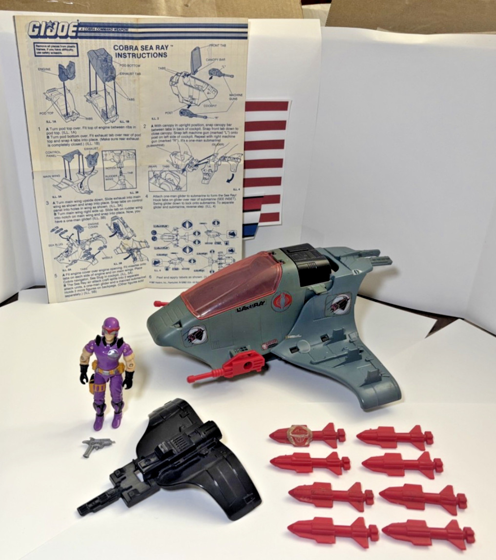 GI Joe Cobra Sea Ray *COMPLETE w/Sea Slug driver & Blueprints* EXCELLENT! VTG