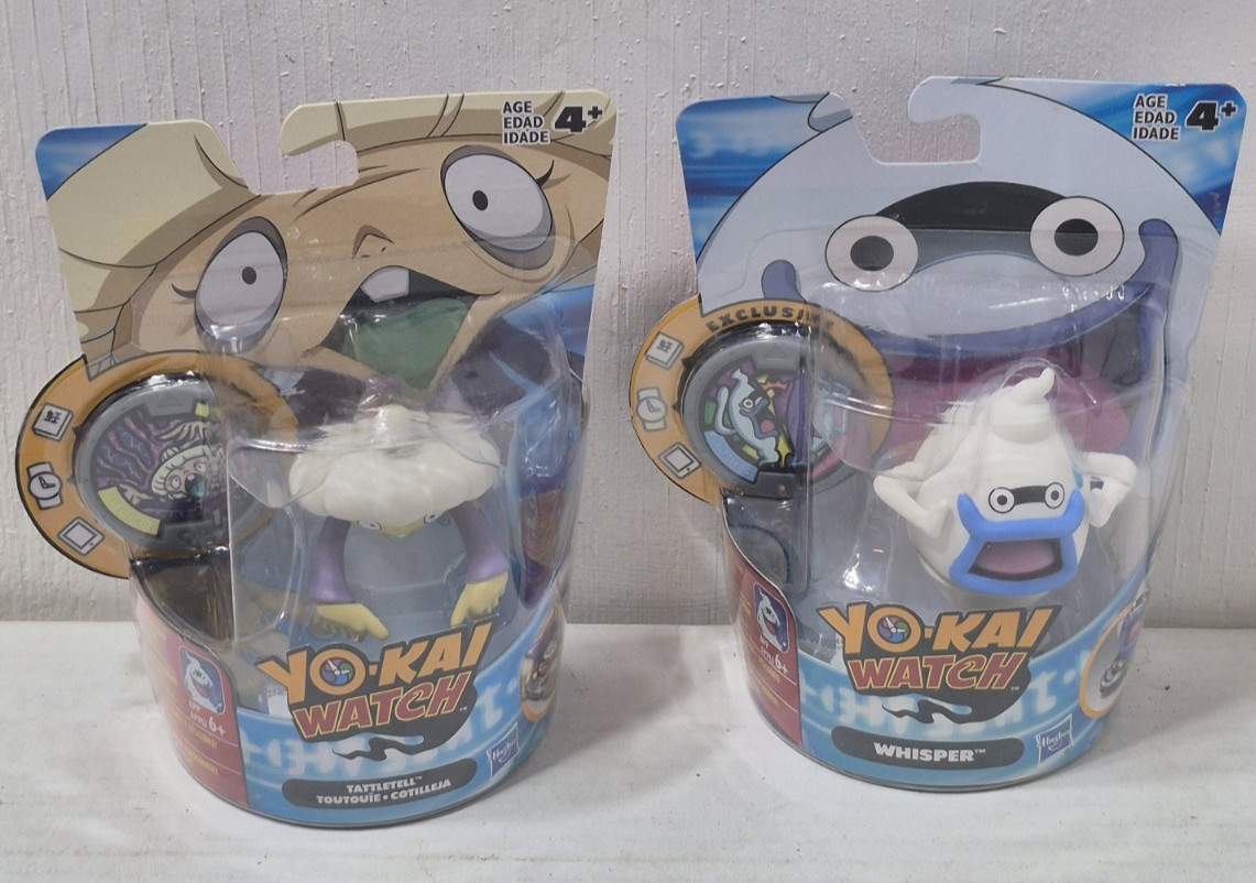 Lot 2 Yo-Kai Watch New In Box Sealed Figures Tattletell & Whisper Medal Moment