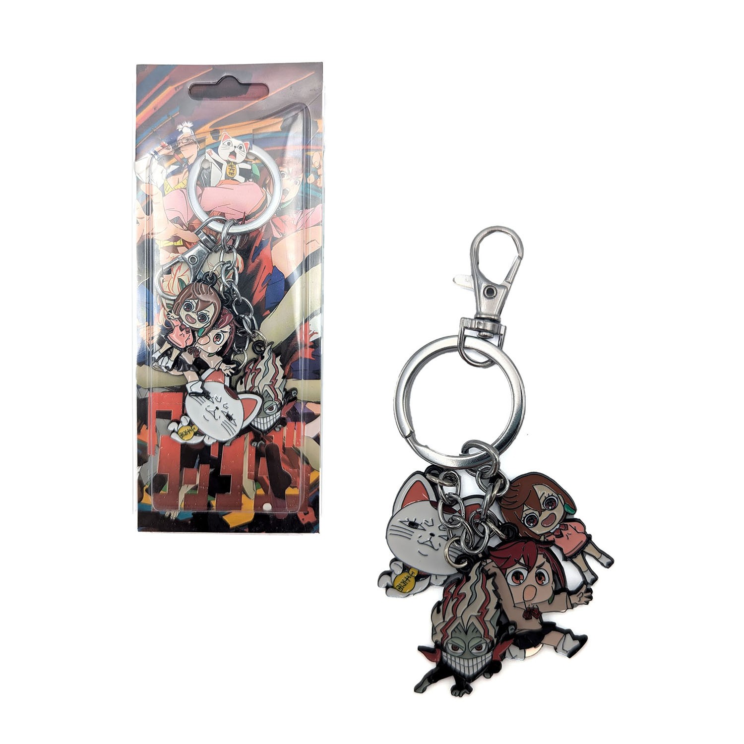 MOMO OKARUN CAT AIRA Dandadan 1 in. 4 Pcs. Key Chain Set (Turbo Granny KeyChain)