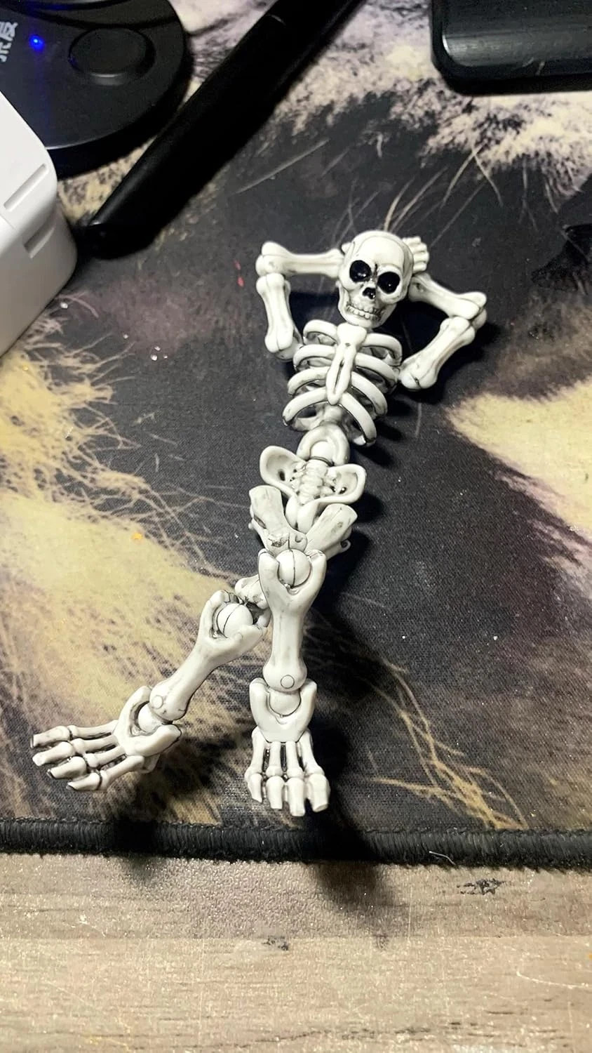 T13 Skeleton Action Figure, Movable Articulated Human Skeleton, 5.12-In Action F