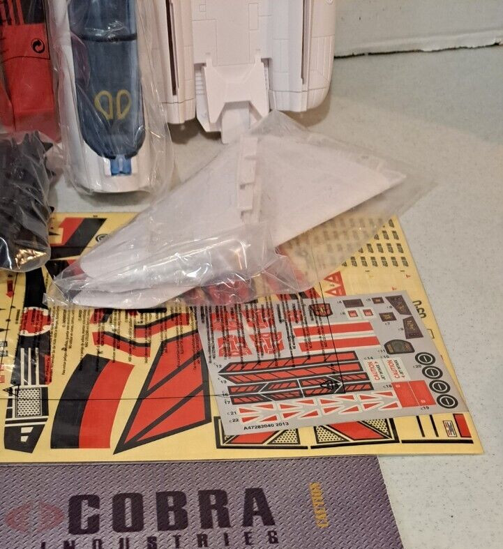 GI JOE ~ 2013 JETFIRE JET ~ TRANSFORMERS CLUB ~100% & UNUSED STICKERS & WEAPONS