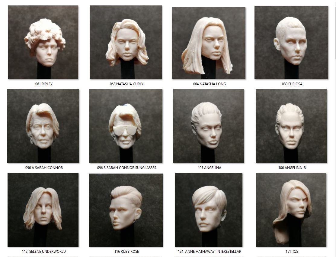 1/18 CUSTOM FEMALE HEAD SCULPt resin casted headcast DIY, YOU CHOOSE
