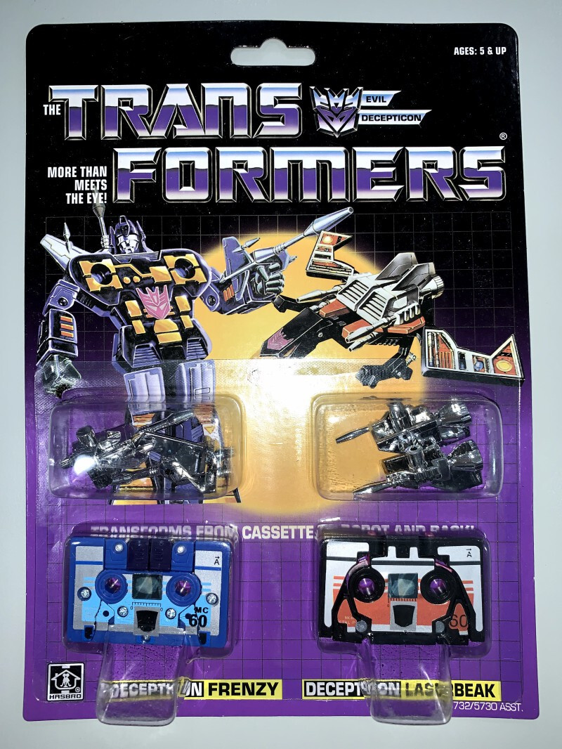 Transformers G1 decepticons cassette laserbeak & frenzy reissue mint MISB