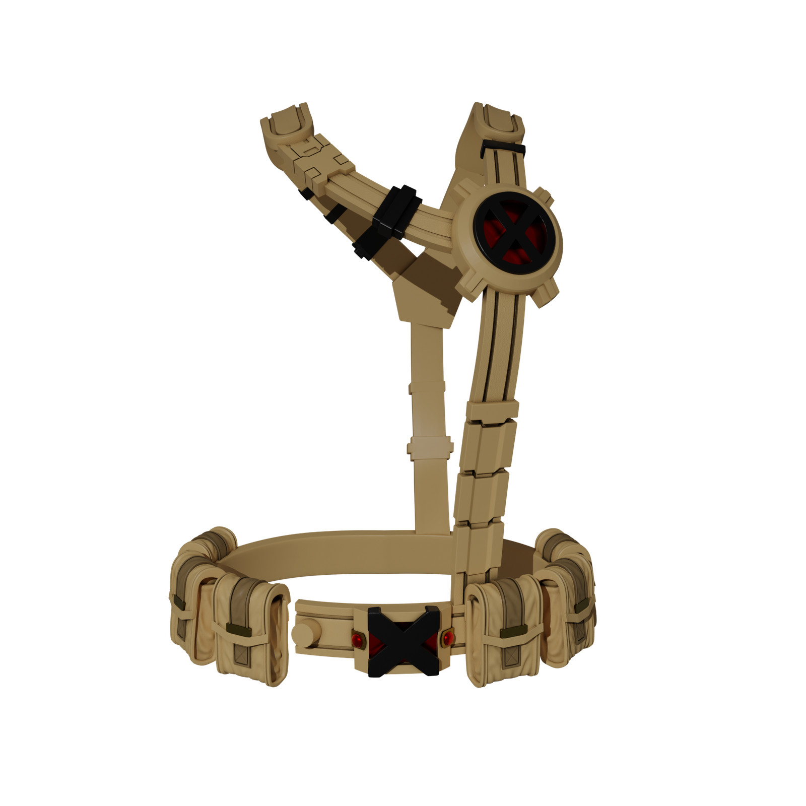1/12 Scale Action Figure Chest Harness: Cyclops