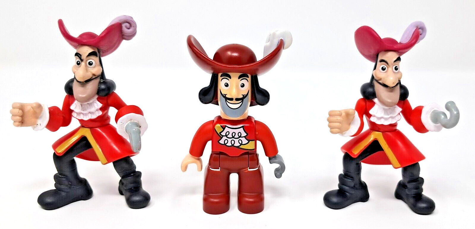 Captain Hook Lego Duplo Figure + Jake & the Neverland Pirates x 2 Mattel Disney