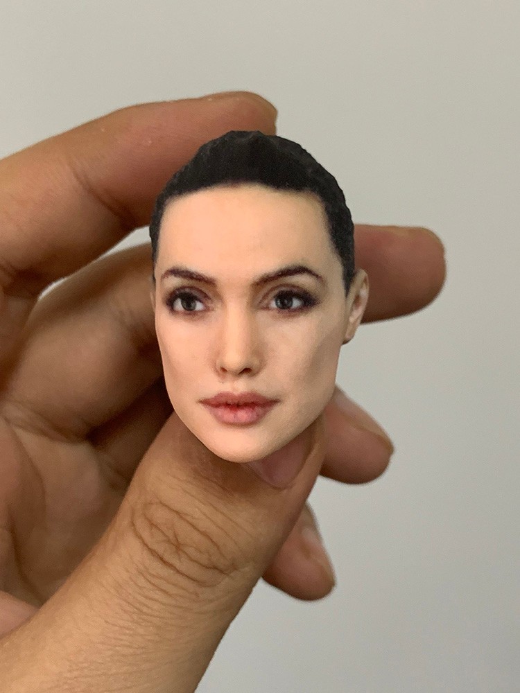 1:12 Angelina Jolie Head Sculpt Beauty Girl Fit 6&Prime; Female Action Figure Body