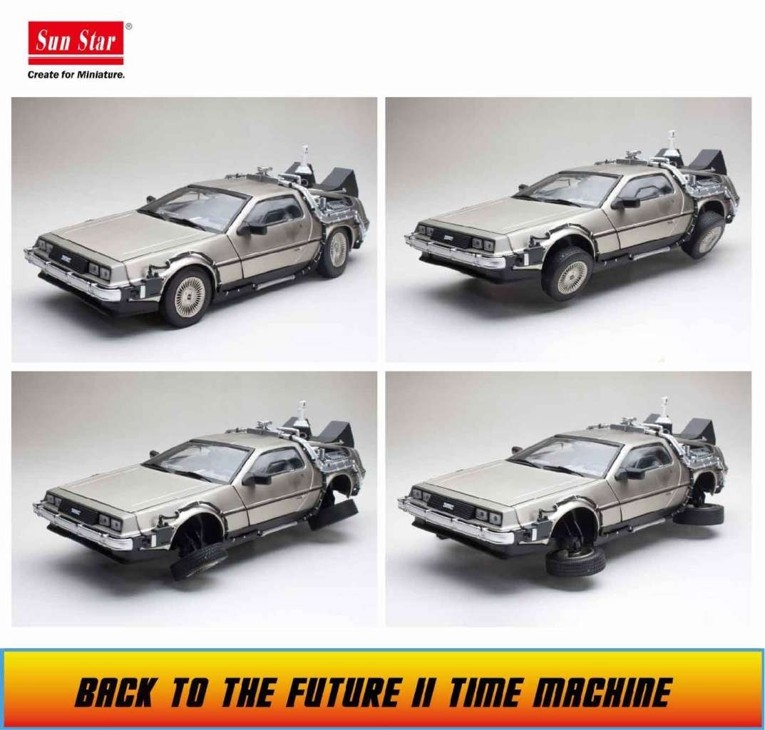 Sunstar Back to the Future Part 2 Delorean 1/18 Die-Cast Scale Model