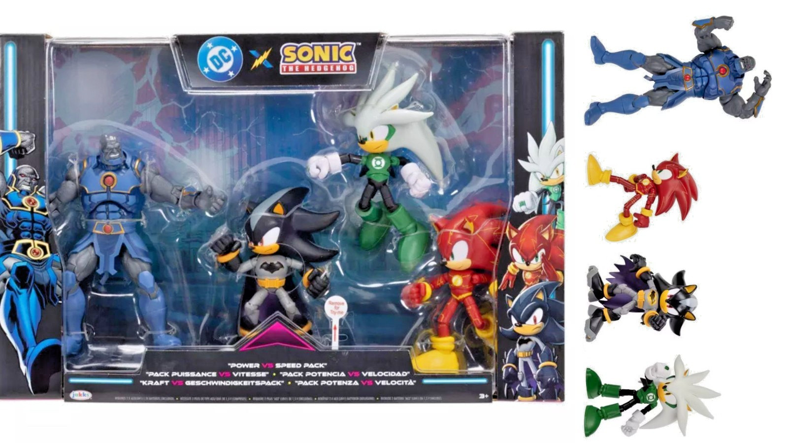 DC x Sonic The Hedgehog 5 Action Figure Multi-Pack Power vs Speed Darkseid Batma