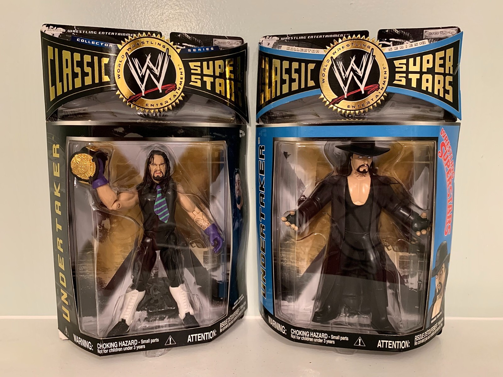 MIP WWE Classic Superstars Undertaker Series 1 & 13 Action Figures Lot Jakks