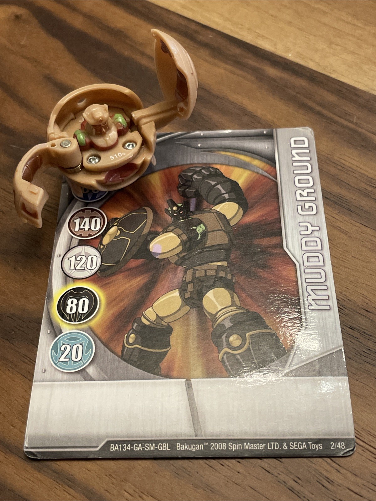 Bakugan Battle Brawlers B1 Subterra Gorem Tan 450G With Silver Gate Card