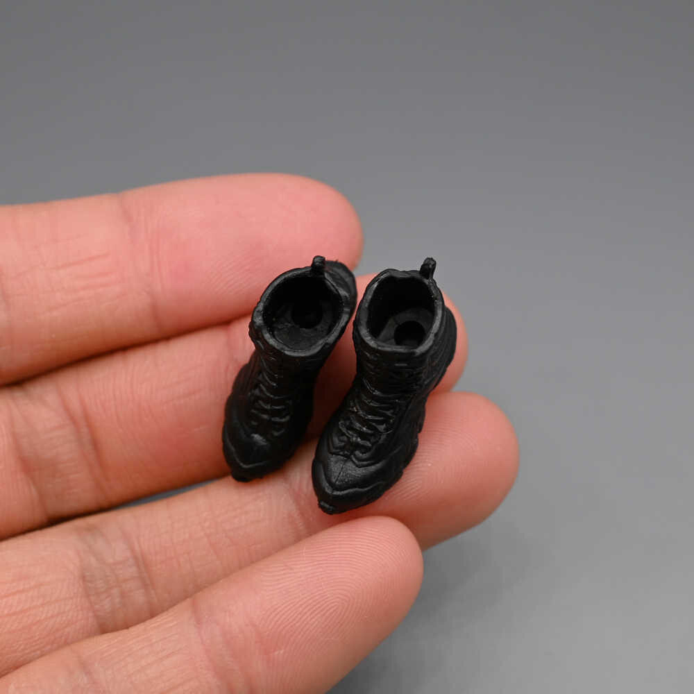 1/12 Black Casual Solid Boots Shoes Model Fit 6 » Female Action Figue Body Toy