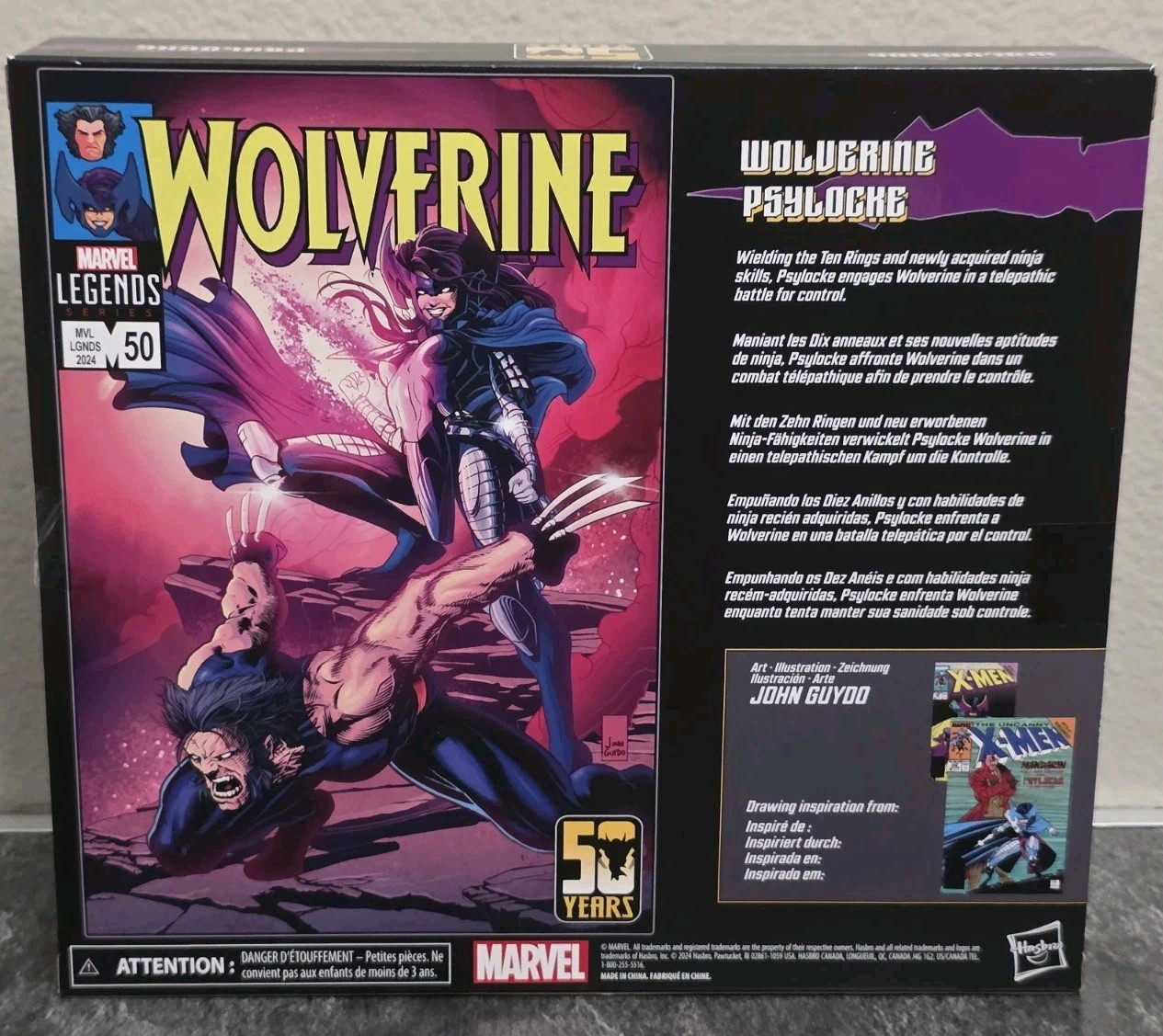 Marvel Legends Series Wolverine & Psylocke 2 Pack Figure Set 50 Year Anniversary