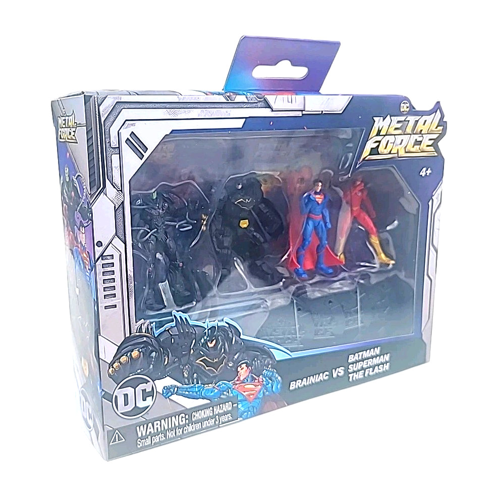 DC Comics Metal Force Team Up 4-Pack Batman Superman Flash Brainiac Figure Set