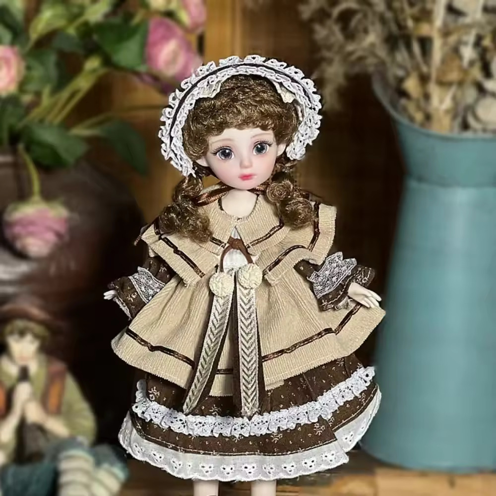 1 Set 1/6 SD 30cm Bjd Doll with Clothes Long Hair with Wig Make Up