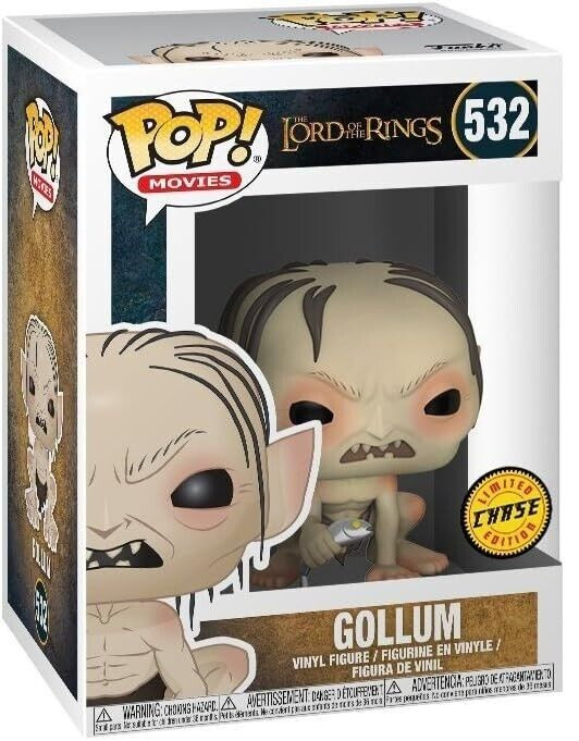 Funko Pop CHASE Lord of the Rings: Gollum w/ Fish Figure w/ Protector