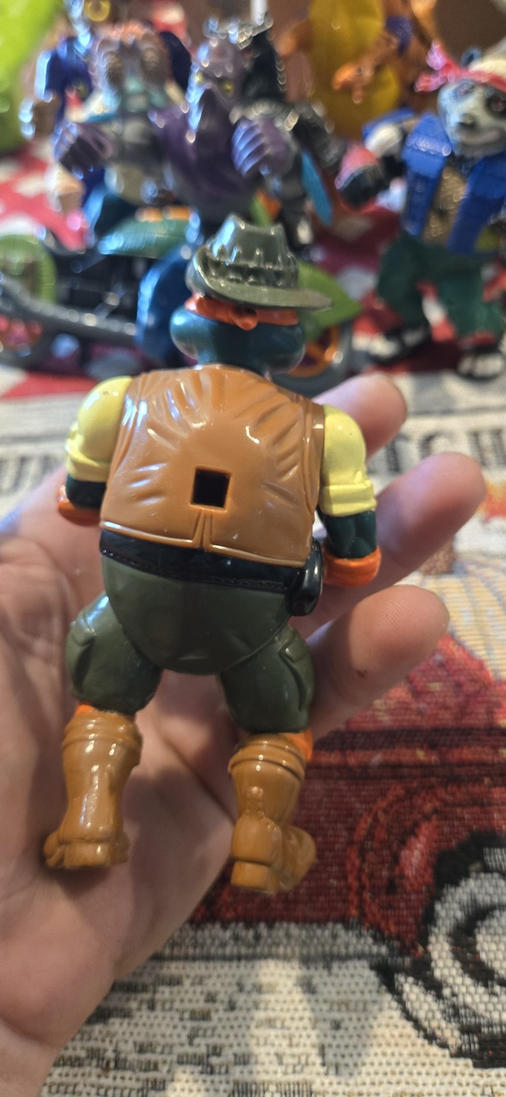 TMNT Safari Mike Michaelangelo Figure Incomplete Vintage Rare