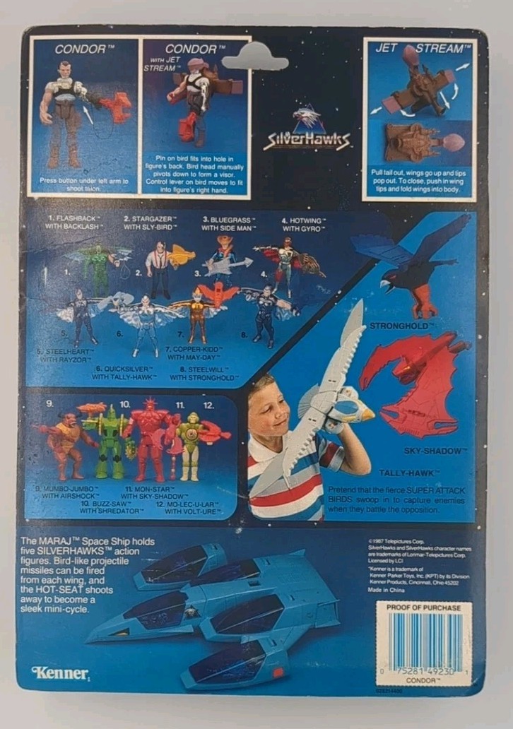 Vintage 1987 SilverHawks Condor w/ Jet Stream, Kenner MOC No. 49230