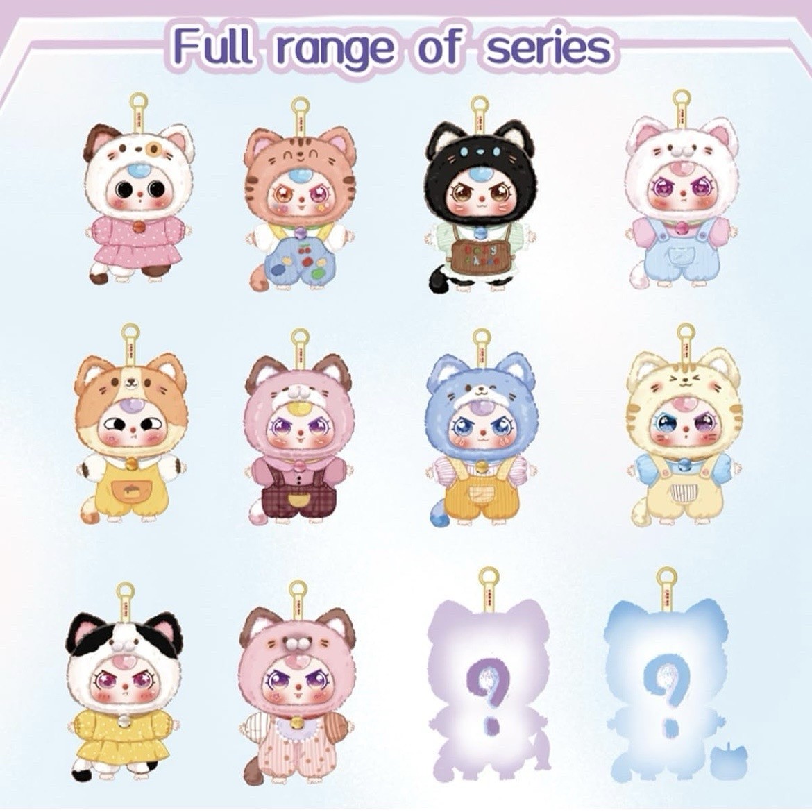 Baby Three Kitten Wardrobe Series Plush Keychain – Creme Reve