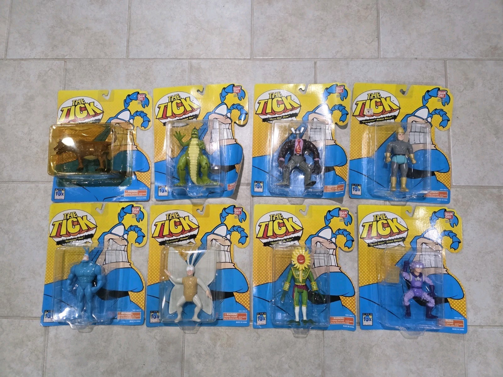 8 VINTAGE 1994 Bandai The Tick Action Arthur Cow Neil Dean Bullet El Seed Urchin