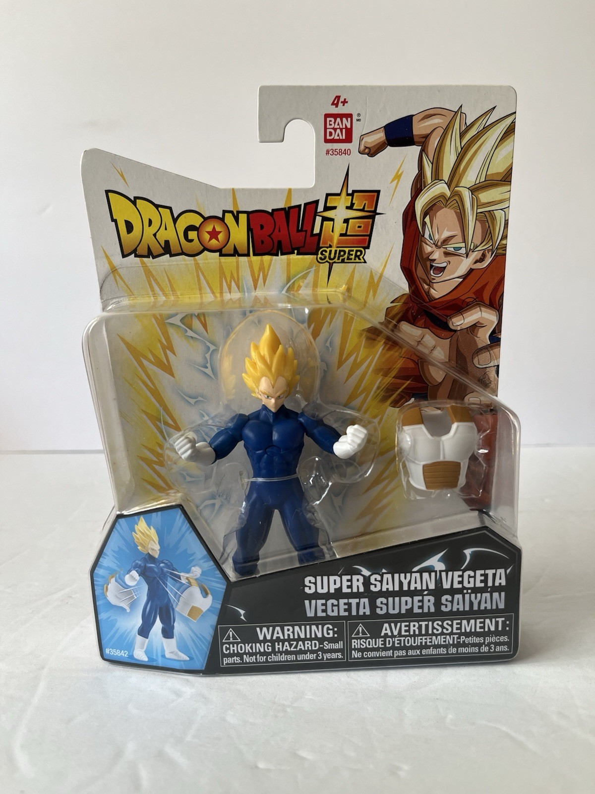 Lot Of 2 Dragonball Super 4”in Action Figures Super Saiyan Goku & Vegeta Bandai