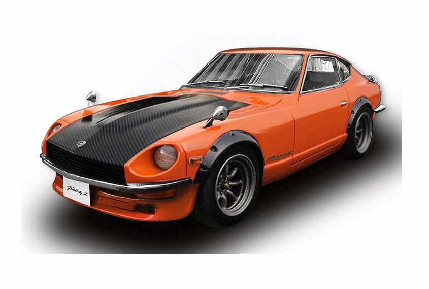 1970 Nissan Fairlady Z (S30) RHD Orange Carbon in 1:18 scale by Sun Star New