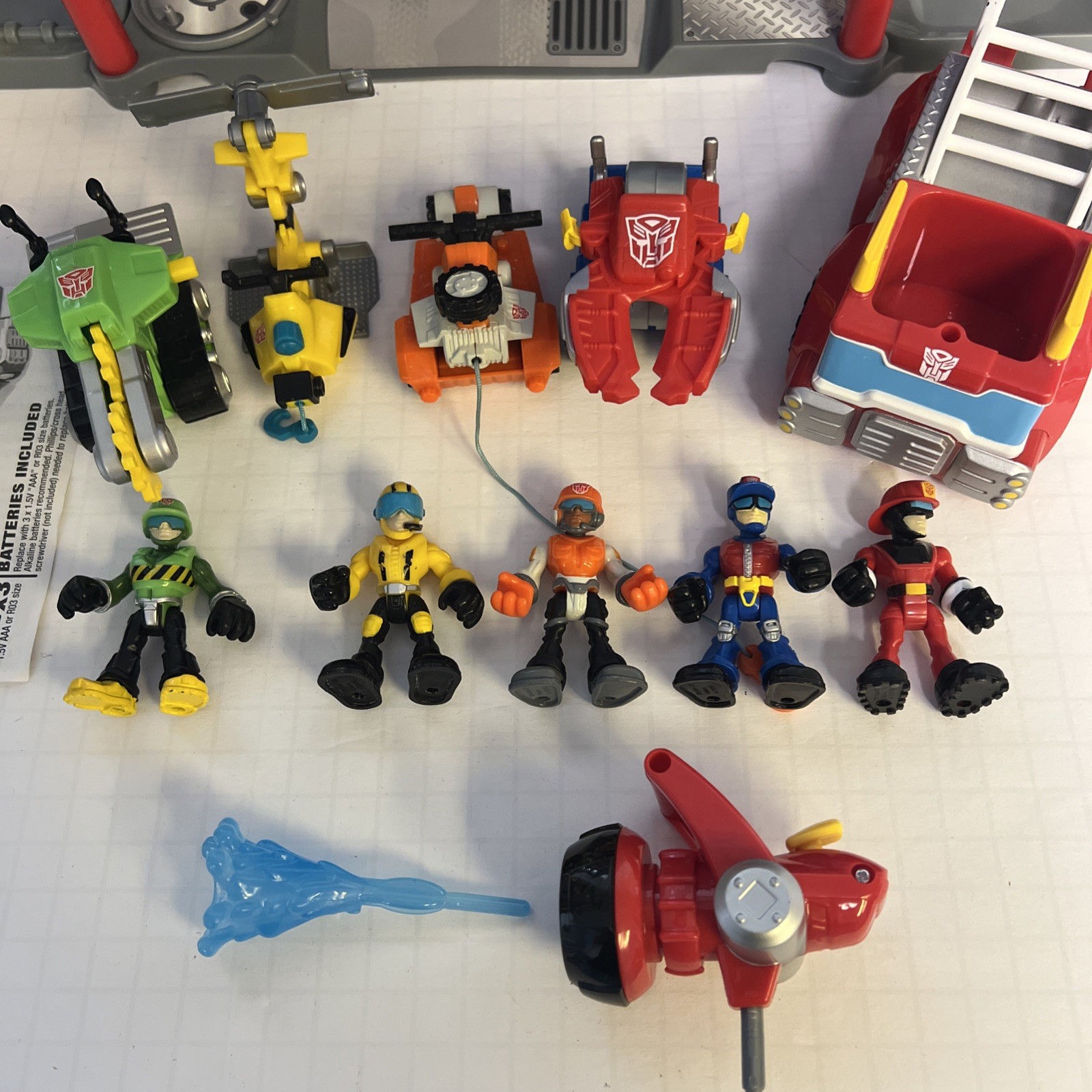Huge Hasbro Rescue Bots Transformers Assortment Firehouse Minifigures Tools NICE