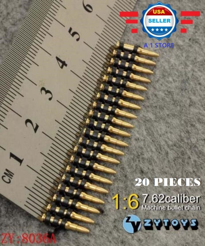1/6 Scale 7.62 Caliber 20PCS Metal Machine Bullet Chain