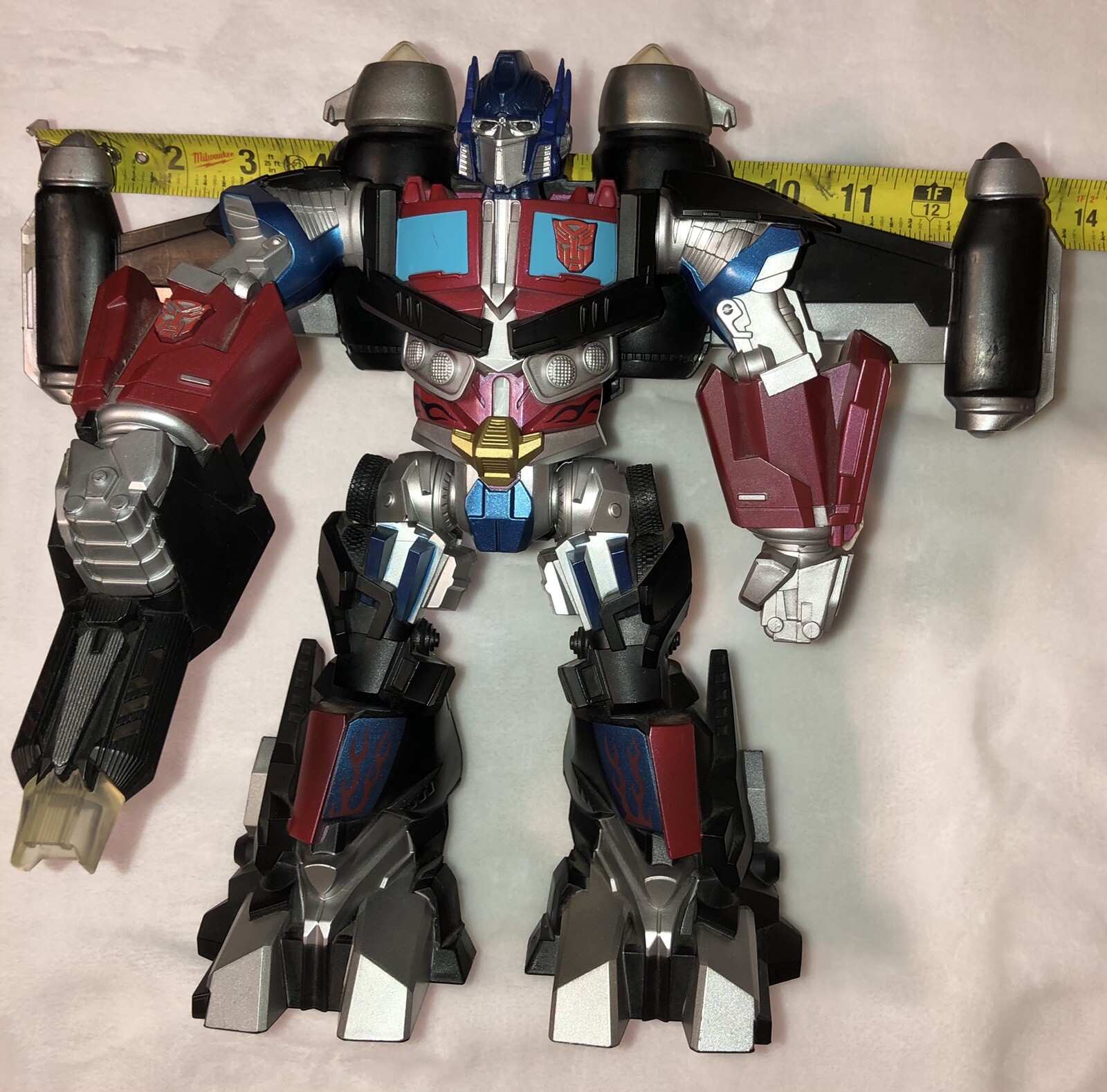 2008 Transformers Mega Power Bots OPTIMUS PRIME Hasbro 12&Prime; Lights Up Talks