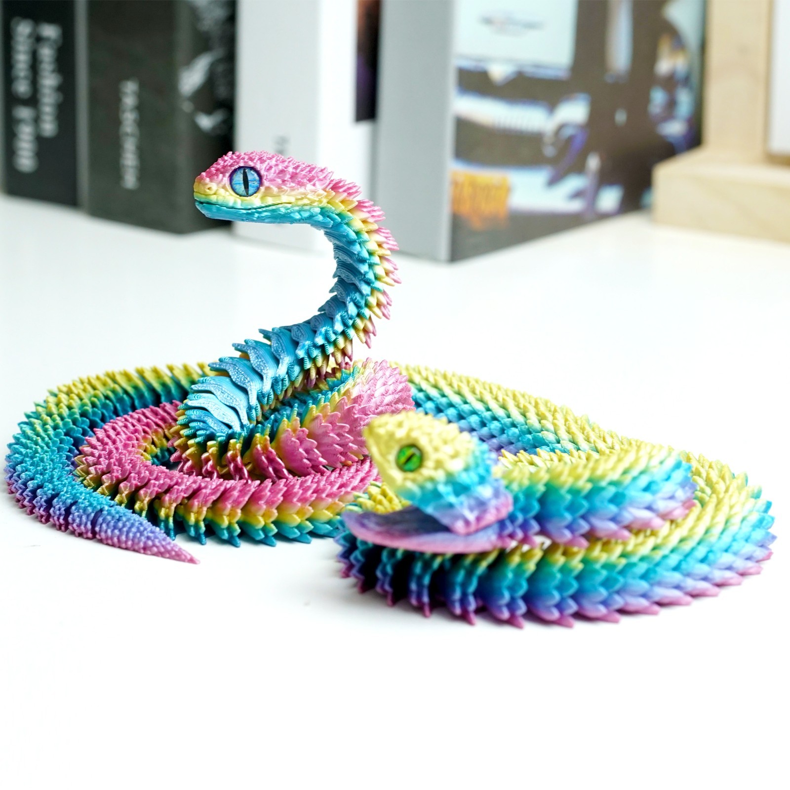 2PCS 3D Printed Snake Model,Articulated Animals figure,Fidget Toys Home Decor