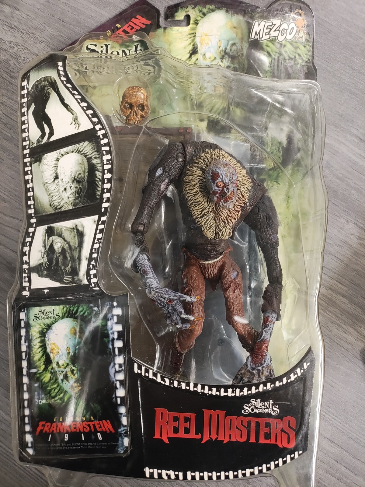 New MEZCO SILENT SCREAMERS EDISON FRANKENSTEIN REEL ACTION FIGURE HORROR