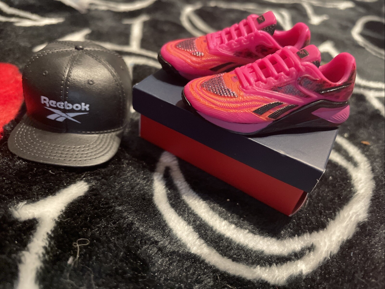 Zuru Mini Brands Sneakers Pink Reeboks And Black Reebok Hat