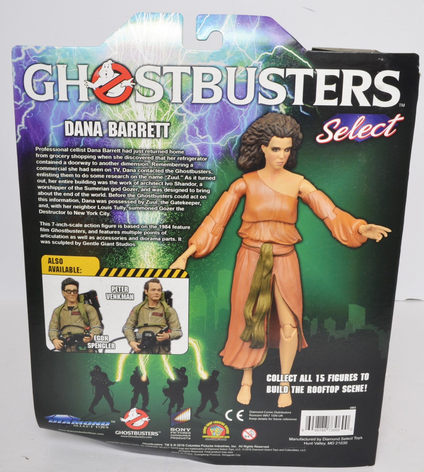 GHOSTBUSTERS DANA BARRETT 7&Prime; Action Figure Diamond Select NEW ROOFTOP SCENE
