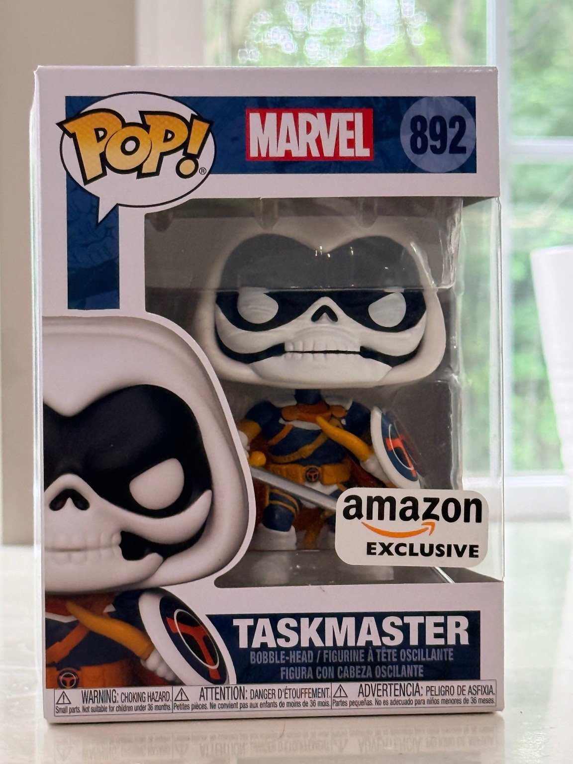 Funko Pop! Taskmaster Marvel 3.75in Bobble-Head Amazon Exclusive Shield Sword