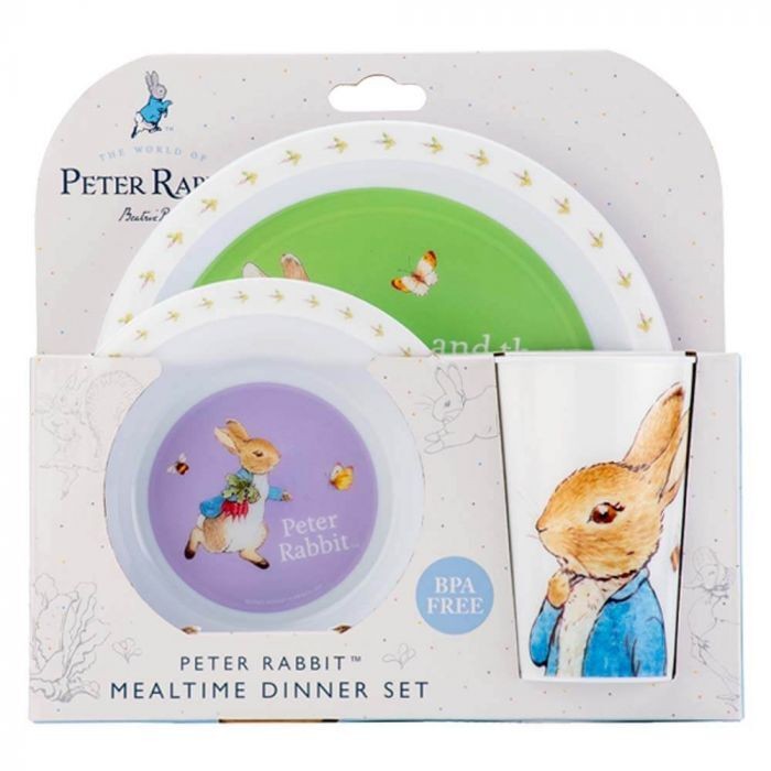 Peter Rabbit 3 Piece Mealtime Dinner Set BPA Free Plate Licensed