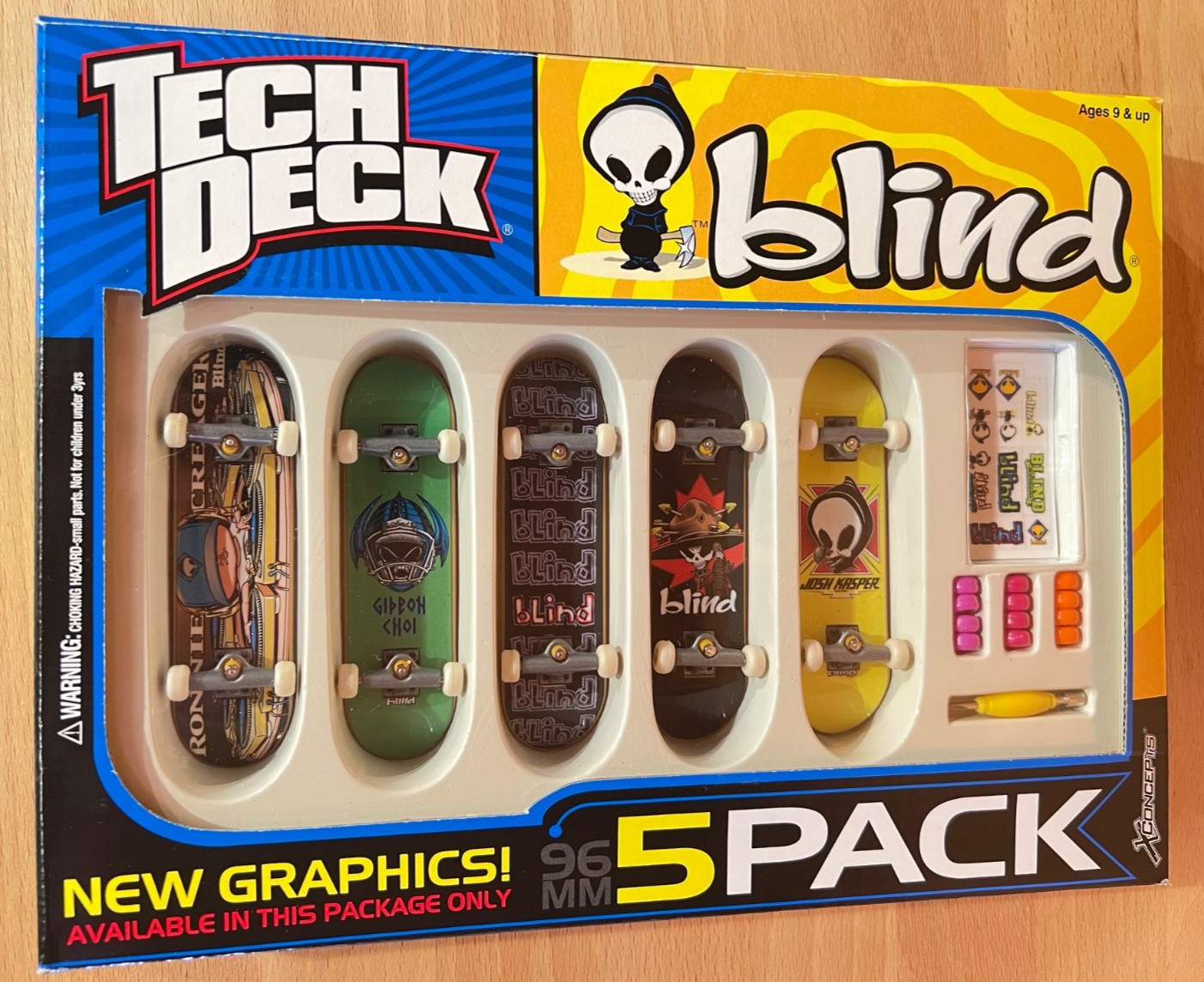 Vintage 2002 Tech Deck Blind Skateboards 5 Pack Fingerboards EXCLUSIVE ART New