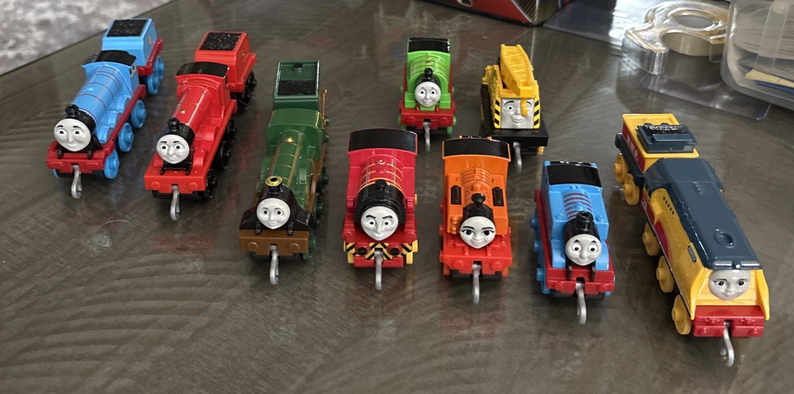 Thomas & Friends Train Lot of 9 Diecast Metal Push Alongs Nice