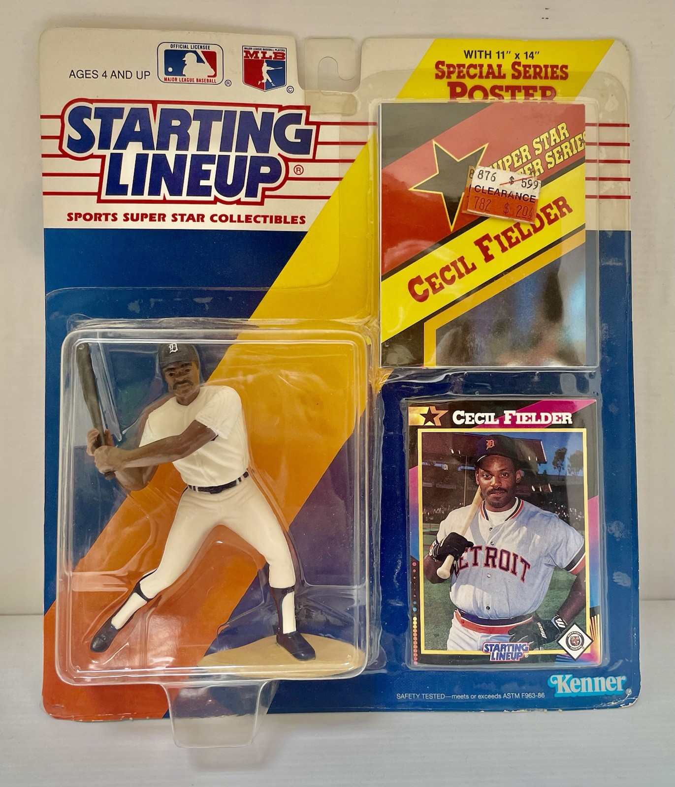 MLB Starting Lineup Figure 1992 Detroit Tigers Cecil Fielder Baseball Card
