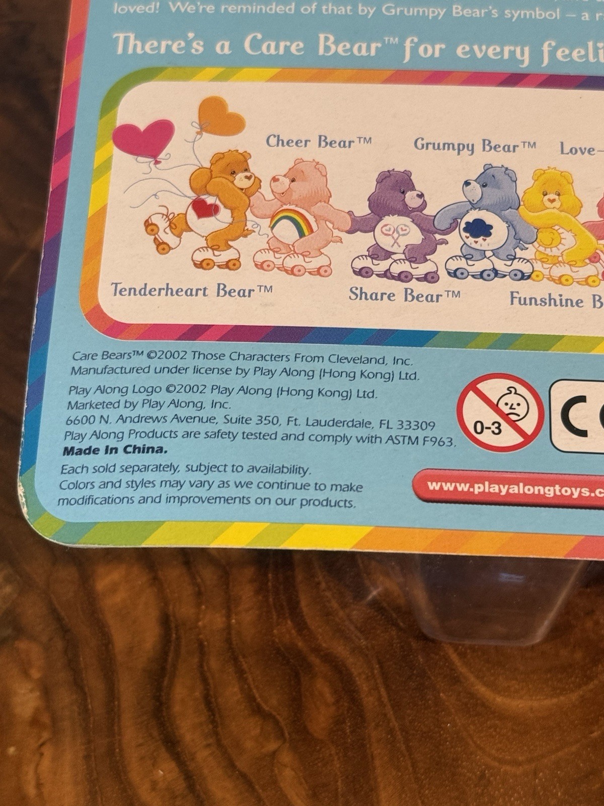 Care Bears Grumpy Bear Figure NIB Play Along 2002 Clip On 3.5&Prime; Bag Clip