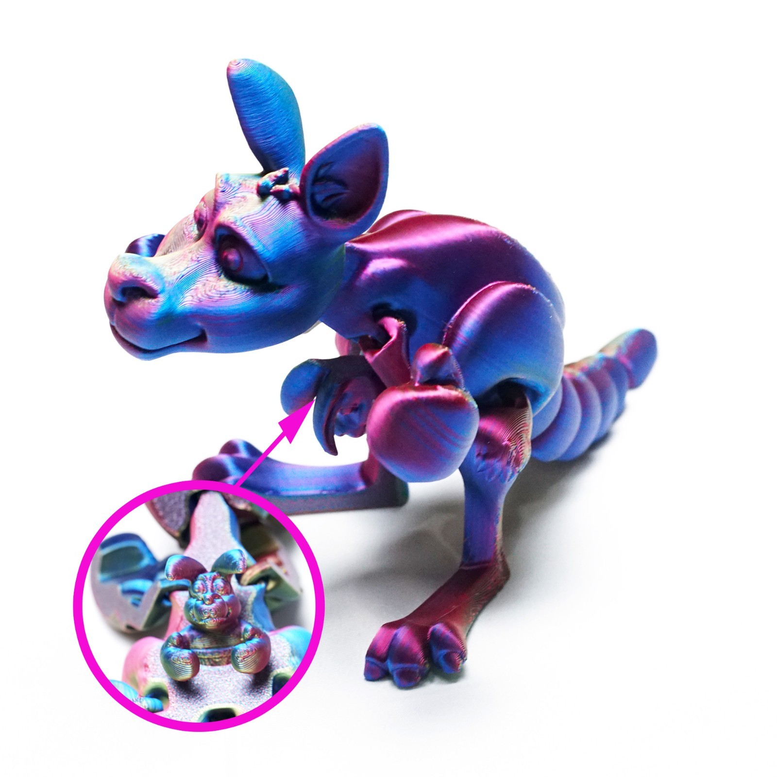 3D Printed Kangaroo Model,Articulated Animals figure,Fidget Toys Home Decor
