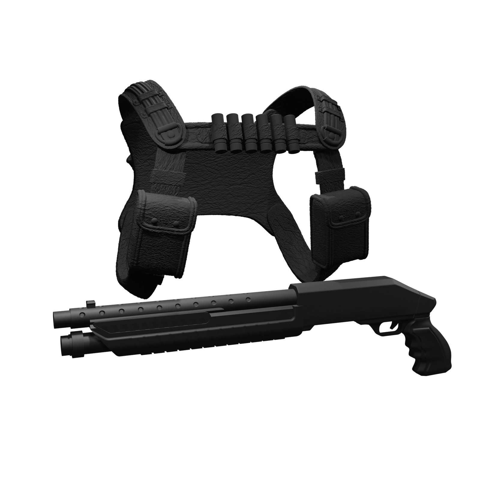 1/10 Scale Action Figure Chest Harness: Tactical Shotgun