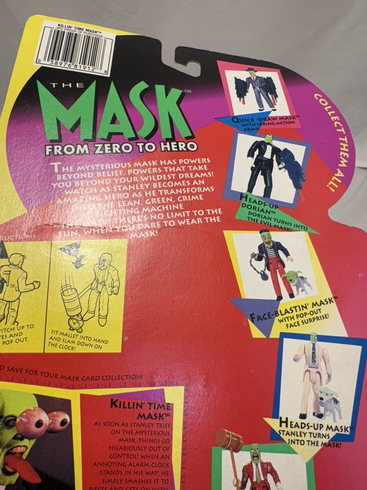 The Mask From Hero to Zero Killin Time Mask Vintage 1995 Figure MOC Kenner